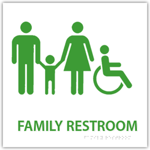 Family Restroom With Handicap Symbol
