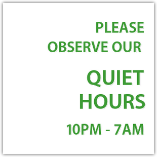 Holiday Inn Quiet Hours Sign
