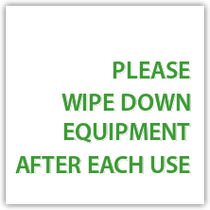 Holiday Inn - "Please wipe down equipment after each use"