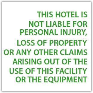 Fitness Room Liability Sign