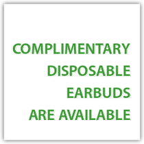 Holiday Inn - "Complimentary disposable earbuds are available"