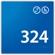 Holiday Inn Express - Room Number Handicap / Hearing Impaired Symbols