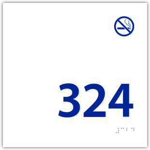 Room Number Non-Smoking Symbol
