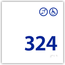 Holiday Inn Express - Room Number Handicap / Hearing Impaired Symbols