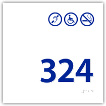 Holiday Inn Express - Room Number Non-Smoking / Handicap / Hearing Impaired Symbols