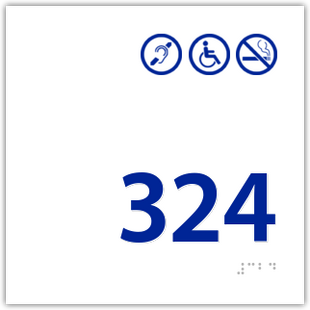 Room Number Non-Smoking / Handicap / Hearing Impaired Symbols