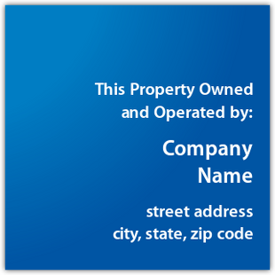 Owned And Operated By Plaque (Blue Gradient)