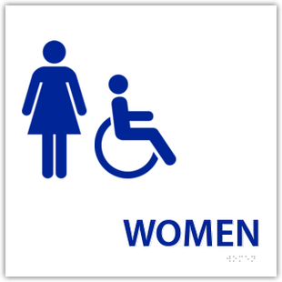 Women's Restroom With Handicap Symbol