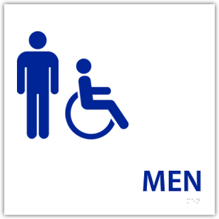 Men's Restroom With Handicap Symbol