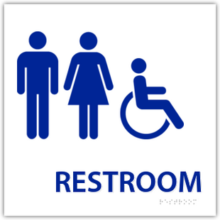 Unisex Restroom With Handicap Symbol