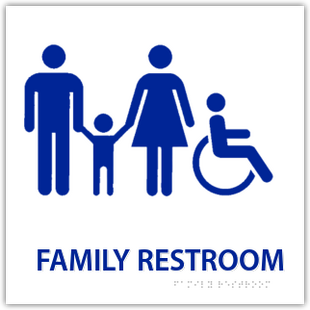 Family Restroom With Handicap Symbol