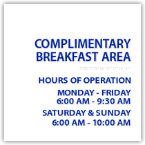 Holiday Inn Express - Complimentary Breakfast Area Identification With Hours