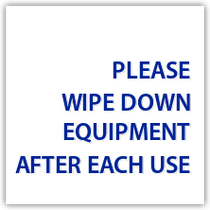 Holiday Inn Express - "Please wipe down equipment after each use"