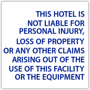 Fitness Room Liability Sign