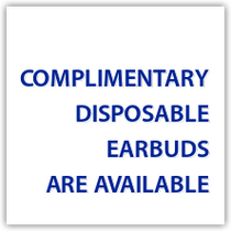 Holiday Inn Express - "Complimentary disposable earbuds are available"