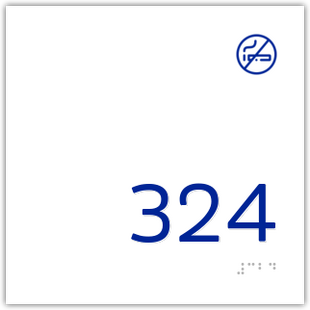 Room Number No Smoking Symbol White