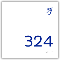 Holiday Inn Express 2018 - Room Number Hearing Impaired Symbol White