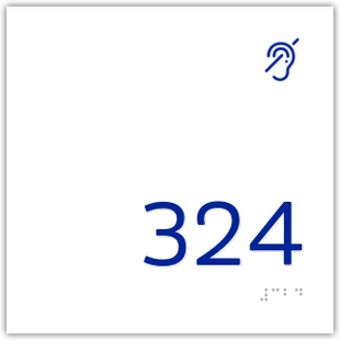 Room Number Hearing Impaired Symbol White
