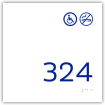 Holiday Inn Express 2018 - Room Number No Smoking / Handicap Symbols White