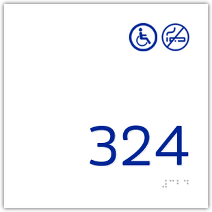 Room Number No Smoking / Handicap Symbols White