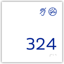 Holiday Inn Express 2018 - Room Number No Smoking / Hearing Impaired Symbols White