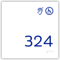 Holiday Inn Express 2018 - Room Number Handicap / Hearing Impaired Symbols White