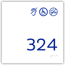 Holiday Inn Express 2018 - Room Number No Smoking / Handicap / Hearing Impaired Symbols White