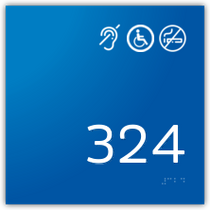 Holiday Inn Express 2018 - Room Number No Smoking / Handicap / Hearing Impaired Symbols