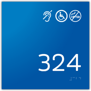 Room Number No Smoking / Handicap / Hearing Impaired Symbols