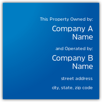 Holiday Inn Express 2018 - Owned By / Operated By Plaque (Blue Gradient)