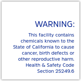 California Warning - Facility
