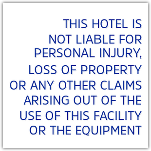 Fitness Room Liability Sign
