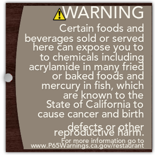 CA ALCOHOL WARNING