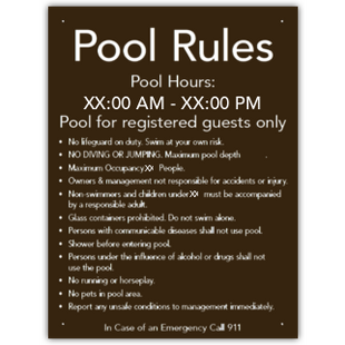 POOL RULES - CALIFORNIA
