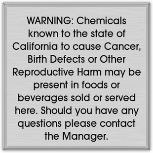 Warning – Food & Beverages