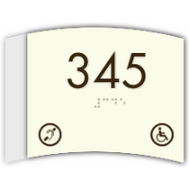 Quality Inn - Room Number W/ Handicap & Hearing Impaired Symbol