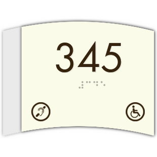 Room Number W/ Handicap & Hearing Impaired Symbol