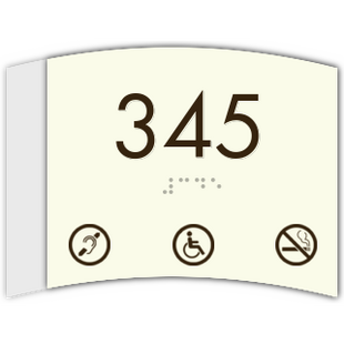 Room Number W/ Non Smoking,Handicap & Hearing Impaired Symbol