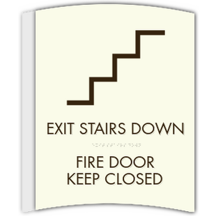 Stairs Down-Fire Door Keep Closed