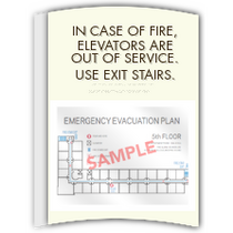 Quality Inn - Elevator Corridor Evacuation Sign