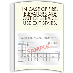 Elevator Corridor Evacuation Sign