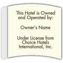 Quality Inn - Owner/Operator Plaque