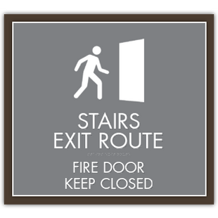 Stairs Exit Route - Fire Door Keep Closed- (CA Compliant)