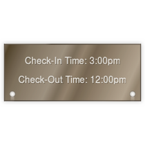 Sheraton - Check in/check out desktop sign
