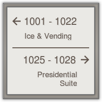 Sheraton - Large corridor directional signs
