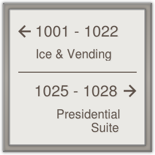 Large corridor directional signs