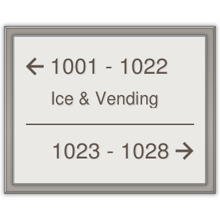 Medium corridor directional signs