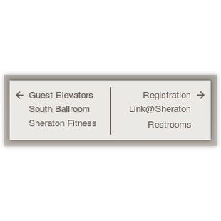 Ceiling mounted public space directional