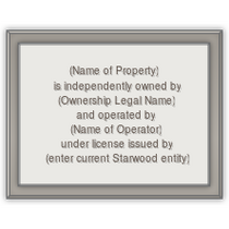 Sheraton - Ownership sign