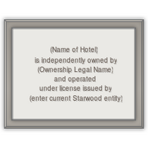 Sheraton - Ownership sign